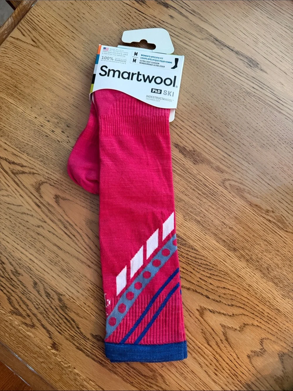 NWT Smartwool PhD Ski Socks Women’s Medium Ultra Light Cushion Merino Wool